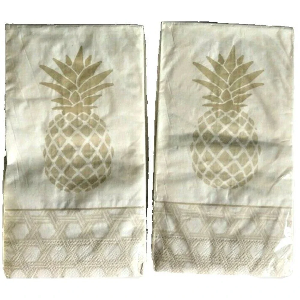 Pineapple Welcome Paper Napkins Hand Towels 20 pk Set of 2 Summer Decoupage